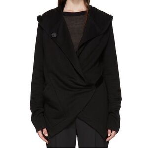 Ssense x Ann Demeulemeester Exclusive Wrap Hoodie Black